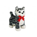 Interaktívna mačka - kráča, mňauká - sivo-čierna